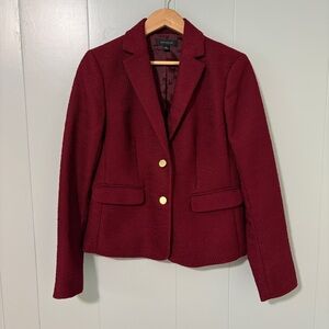 Ann Taylor Burgundy Maroon Two Button Blazer Size 6 Business Casual Office